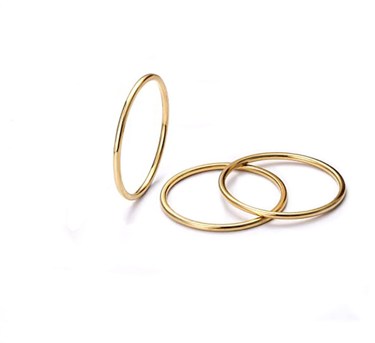 1mm Round Skinny Gold Fill Ring - Large Sizes