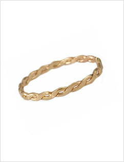 Braid Skinny Gold Fill Ring - Large Sizes