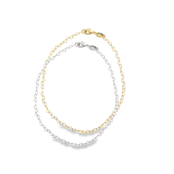 Mini Hearts Chain Anklet - 3 Pack
