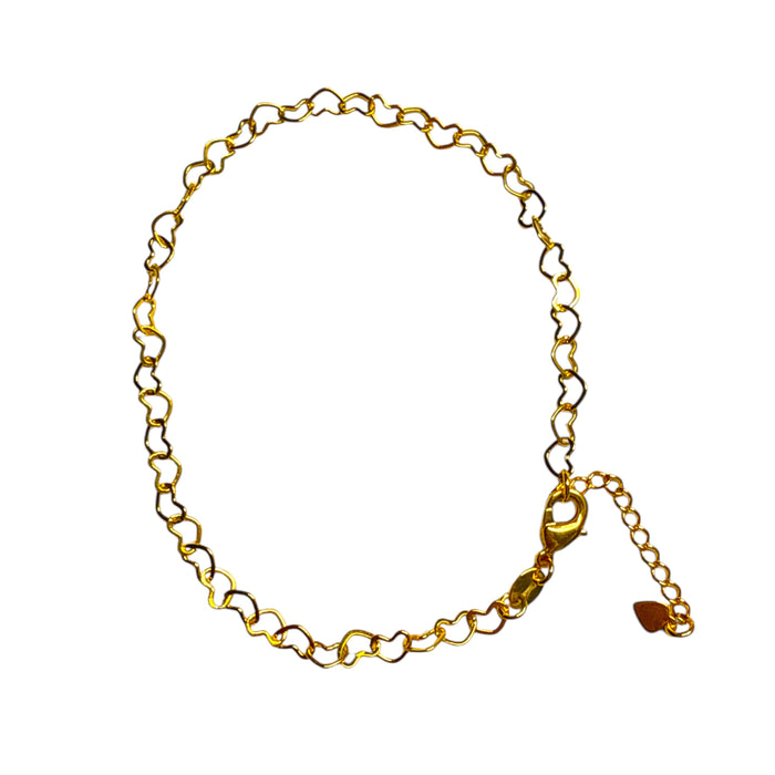 Linked Hearts Chain Anklet - 3 Pack