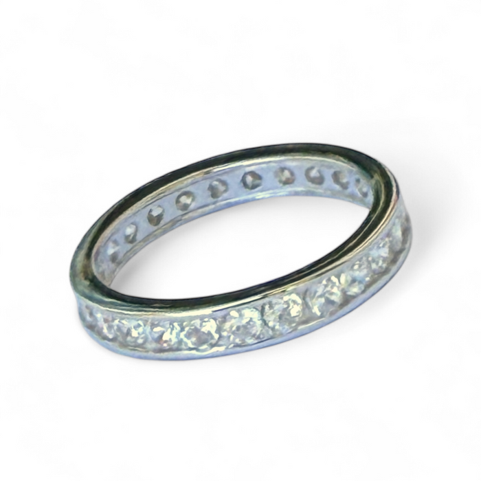 CZ Eternity Band Sterling Finger Ring