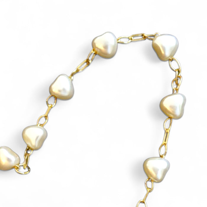 Heart Pearl Chain 18k Gold Fill Anklet - 3 Pack