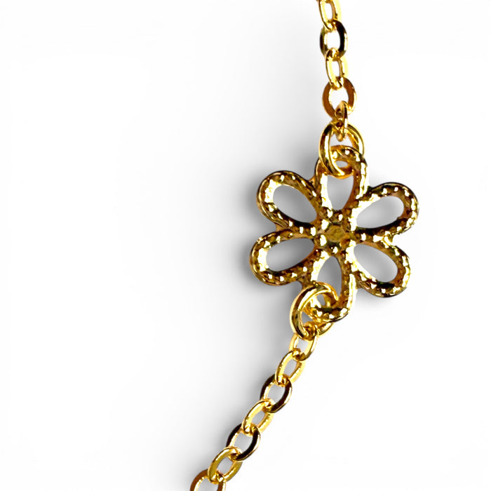 Flower Power Gold or Silver Anklet - 3 Pack