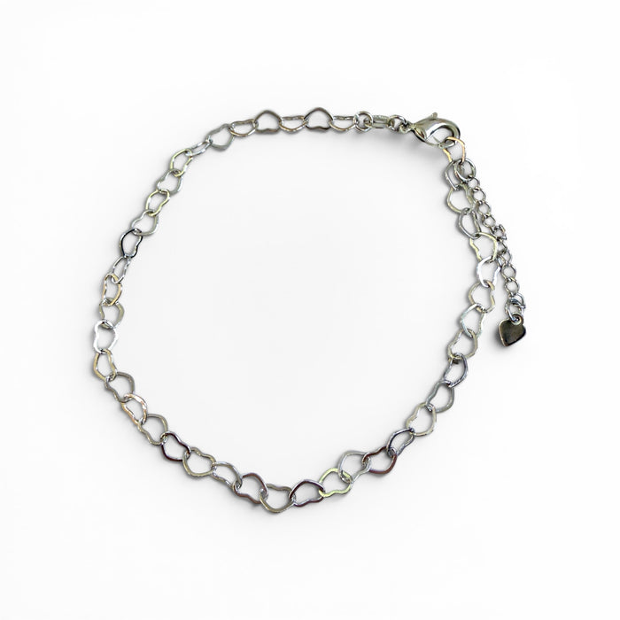 Linked Hearts Chain Anklet - 3 Pack