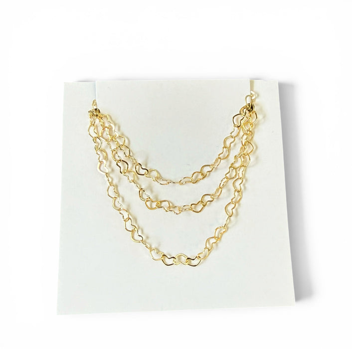 Linked Hearts Chain Anklet - 3 Pack