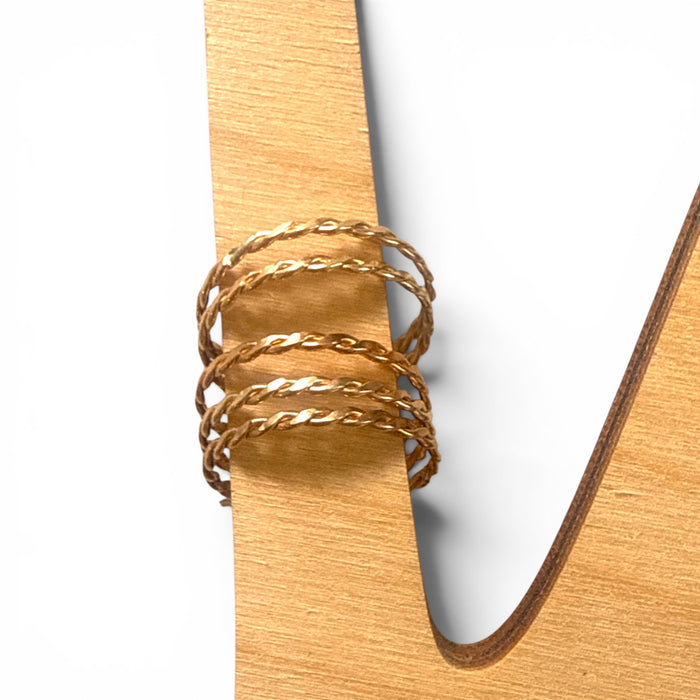 Grab Bags - Five (5) Skinny Braid Gold Fill Rings - Large Sizes