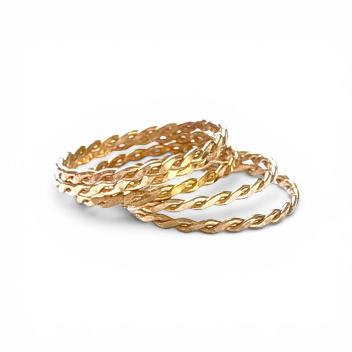Grab Bags - Five (5) Skinny Braid Gold Fill Rings - Large Sizes