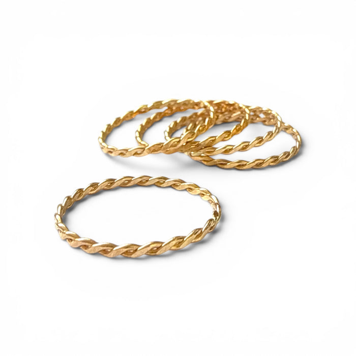 Grab Bags - Five (5) Skinny Braid Gold Fill Rings - Large Sizes