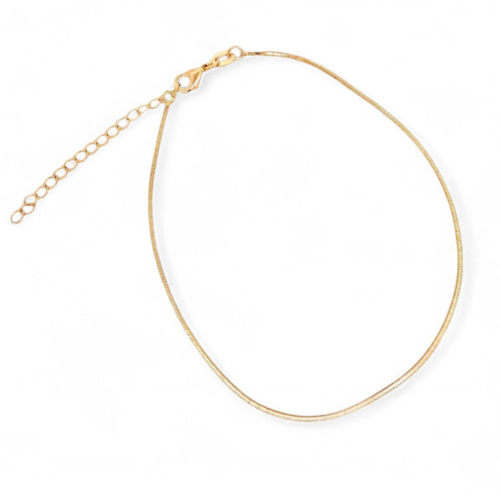 1mm Snake Box 18K Gold Fill Chain Anklet - 3 Pack
