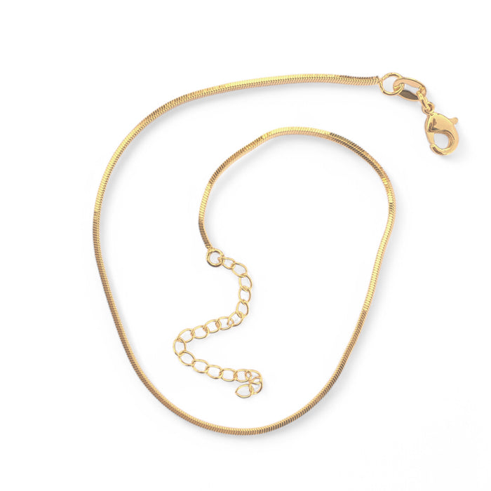 1mm Snake Box 18K Gold Fill Chain Anklet - 3 Pack