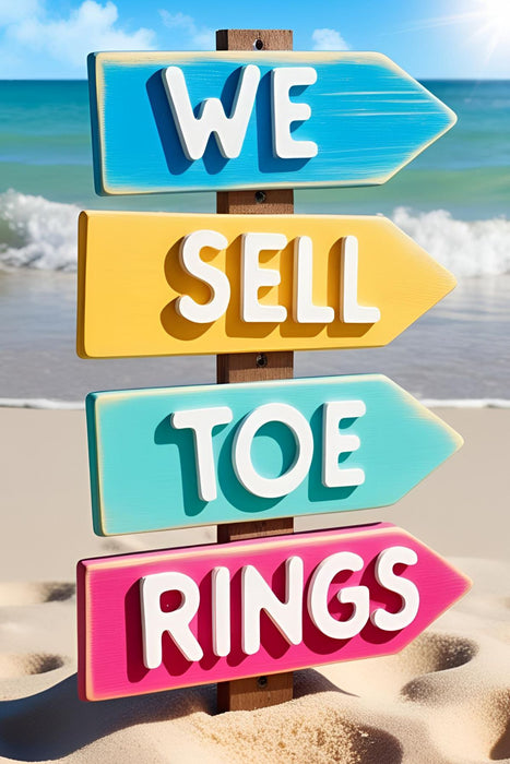 Acrylic Sign 4" x 6" We Sell Toe Rings