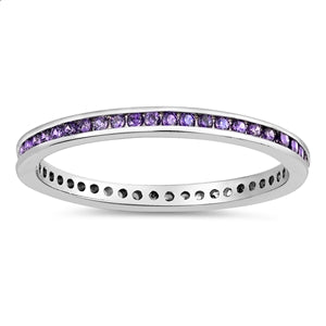 Colorful CZ Micro Eternity Sterling Toe Ring