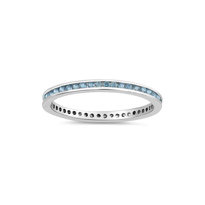 Colorful CZ Micro Eternity Sterling Toe Ring