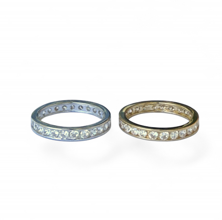 CZ Eternity Band Sterling Finger Ring