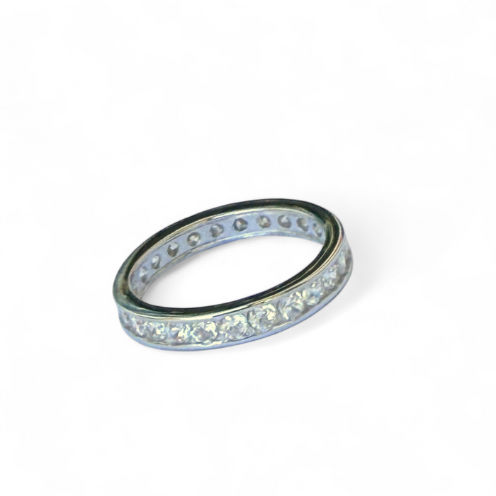 CZ Eternity Band Sterling Finger Ring