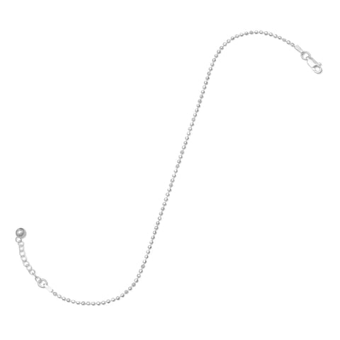Faceted Bead Sterling Anklet - 3 Pack