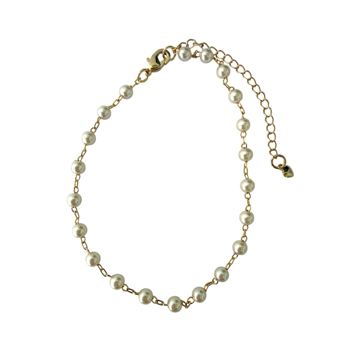 Pearl Chain 18k Gold Fill Anklet - 3 Pack