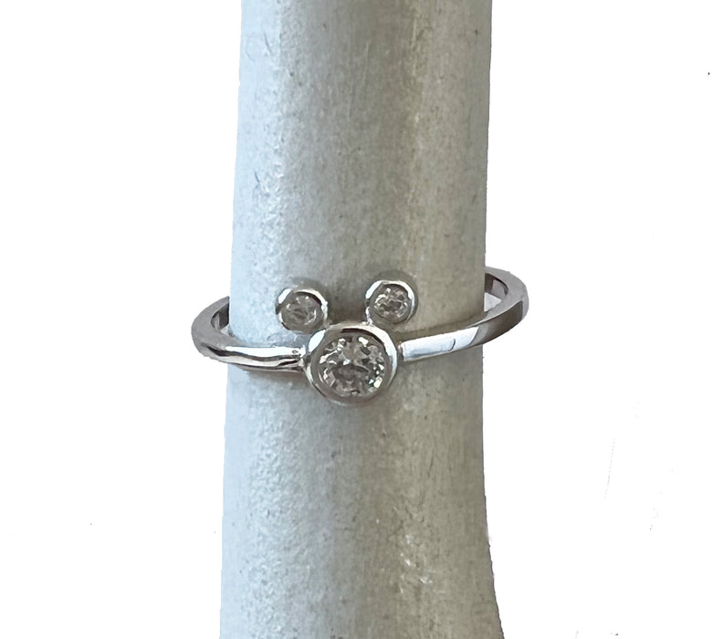 Mouse Ears CZ Sterling Ring