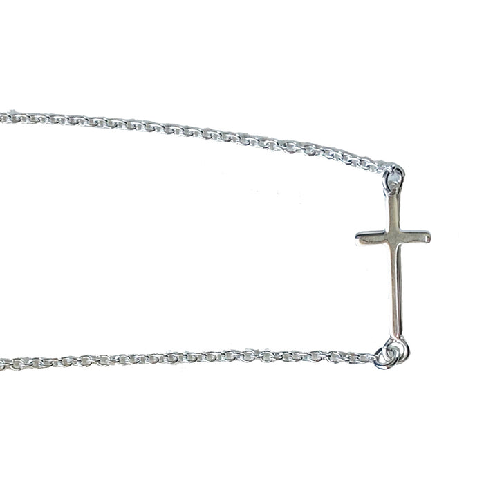 Sideways Cross Sterling Anklet - 3 Pack