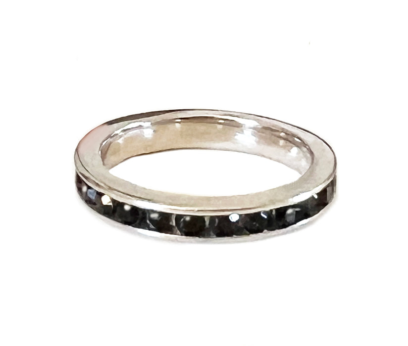 Black CZ Eternity Band Sterling Toe Ring