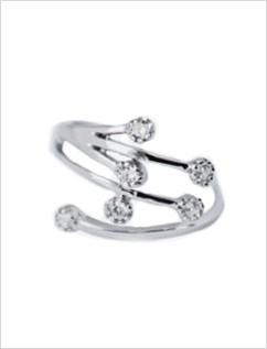 CZ Dazzle Band Sterling Adj