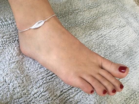 Feather Sterling Anklet - 3 Pack