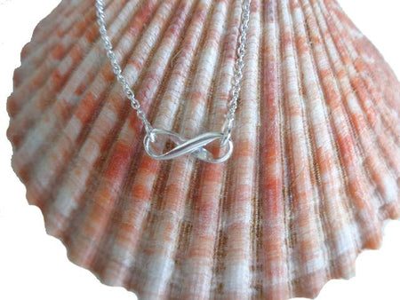 Infinity Silver Anklet on a Sea Shell
