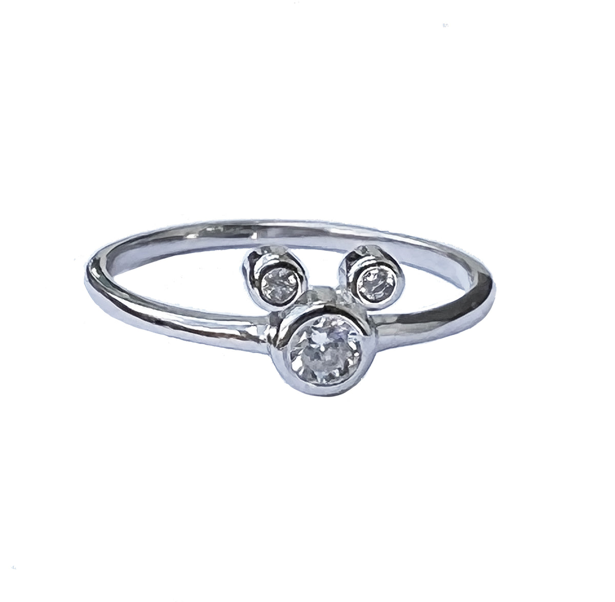 Mouse Ears CZ Sterling Ring– TRDCDesigns.com
